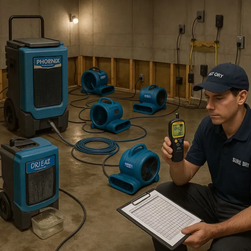 Structural Drying and Dehumidification process in Aztec, NM